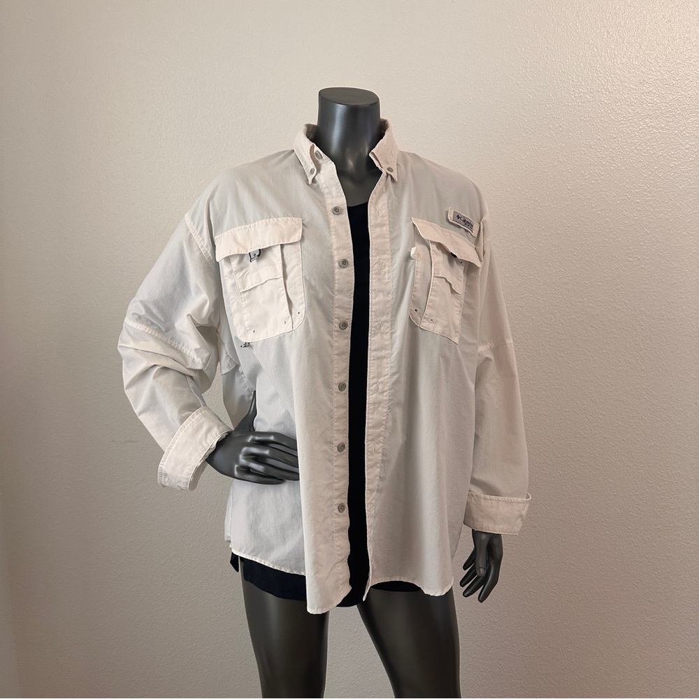 Columbia Men’s White Long Sleeve Shirt PFG